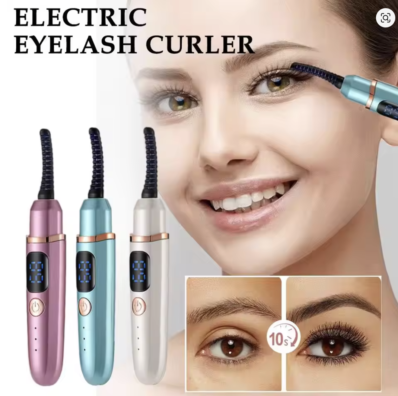Electric heated eyelash curler for long-lasting styling
